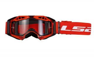 Moto brýle LS2 Aura červené s čirými skly