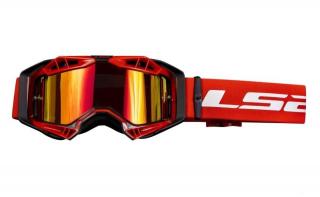 Moto brýle LS2 Aura PRO červené se zrcadlovými skly