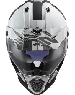 Moto helma LS2 MX436 Pionner Evo Evolved černo-bílá
