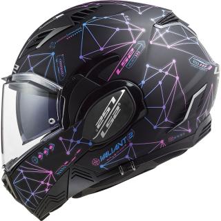 Moto výklopná helma LS2 FF900 Valiant II Stelar matně černo-modrá