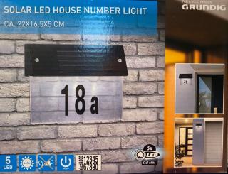Solární LED svítící číslo domů na stěnu Grundig