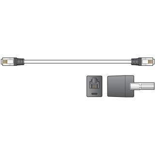 AV:link kabel telefonní 2x RJ11 6P4C samec s redukcí na BT431A, černý, 3m