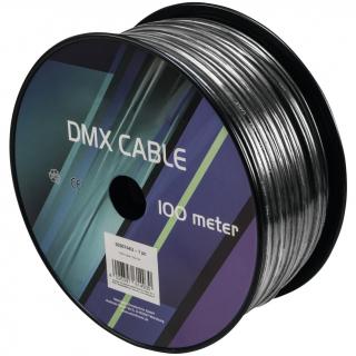 Kabel DMX 2x 0.22, 100m, černý