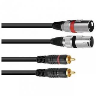 Kabel XC2-10 2x RCA - 2x XLR samec, 1 m