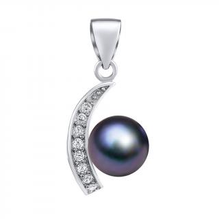 GIO CARATTI stříbrný přívěsek s přírodní perlou v barvě Tahiti FNJP0608-BP