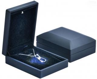 Luxusní dárková krabička na náhrdelník s LED osvětlením černá KZ-6/A25