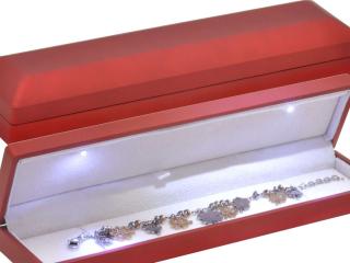 Luxusní dárková krabička na náramek s LED osvětlením červená KZ-9/A7