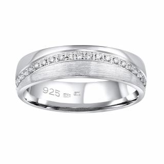 Silvego Snubní stříbrný prsten GLAMIS v provedení se zirkony pro ženy QRD8453W Velikost prstenu: obvod 48 mm (průměr 15,3 mm)