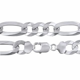 Silvego Stříbrný masivní řetěz Figaro pro muže 13 mm - rhodiovaný TTTA3P3006LN Délka: 50 cm, Váha: 77,87g