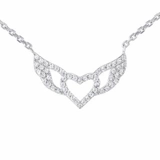 Silvego Stříbrný náhrdelník andělské srdce Isaiah s Brilliance Zirconia QR28PS