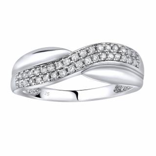Silvego Stříbrný prsten CHARLOTTE s micro zirkony JJJR0374 Velikost prstenu: obvod 48 mm (průměr 15,3 mm)