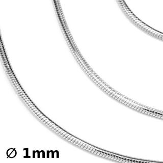 Silvego Stříbrný řetízek hádek 1 mm 5060-09BG Délka: 40 cm, Váha: 2,60g