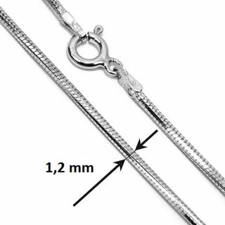 Silvego Stříbrný řetízek hádek osmihran 1,2 mm TTT8DC12 Délka: 50 cm, Váha: 4,50g