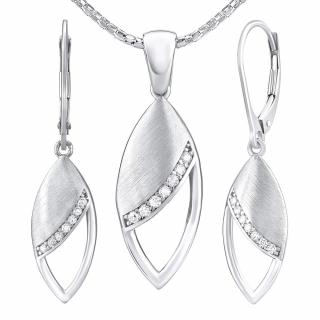 Silvego Stříbrný set šperků ELISE - náušnice a přívěsek QRAEK016