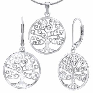 Silvego Stříbrný set šperků - náušnice a přívěsek s motivem stromu JJJ0652S