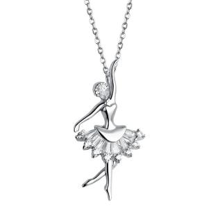 Stříbrný náhrdelník baletka
