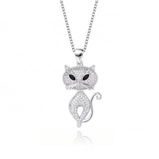Stříbrný náhrdelník s kočičkou