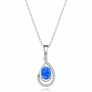 Stříbrný náhrdelník s modrým opálem Viki