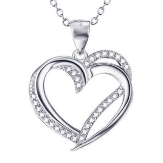 Stříbrný náhrdelník s přívěškem srdce