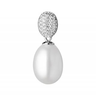 Stříbrný přívěšek s pravou bílou říční perlou