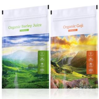 Organic Barley Juice powder + Organic Goji powder (klubová cena)  expirace Organic Barley Juice 15.06.22