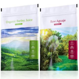 Organic Barley Juice powder + Raw Aguaje caps (klubová cena)
