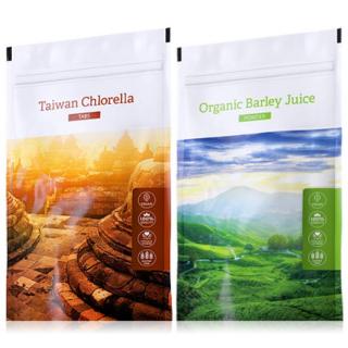 Taiwan Chlorella tabs + Organic Barley Juice powder (klubová cena)