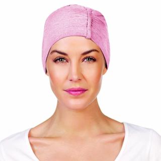Chandra Night Cap turban - světle růžový melír