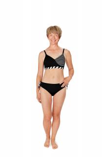 INFINITY POOL TP Top - černobílé - dvoudílné plavky po operaci prsu Velikost: 36B + kalhotky 36