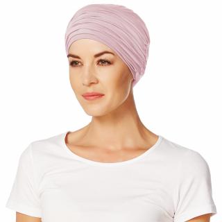 KARMA turban + čelenka - světle růžový melír