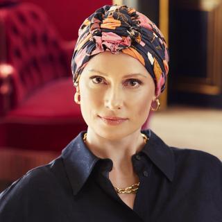 LOTUS turban - potištěný - radostný podzim
