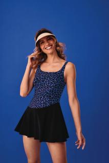 STYLE KISTA modročerné plavkové šaty - jednodílné plavky po operaci prsu Velikost: 48D