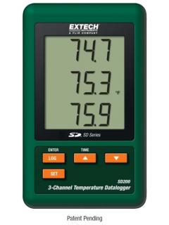3-kanálový teplotní datalogger Extech SD200, ukládání dat na SD kartu, termočlánek  K
