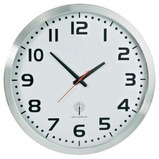 Analogové nástěnné DCF hodiny | průměr 50 cm | hliník