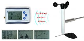 Bezdrátový anemometr (měřič rychlosti a směru větru) s dlouhým dosahem WL12X-WSD