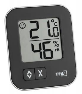 Digitální teplo-vlhkoměr MOXX TFA 30.5026.01 - černý