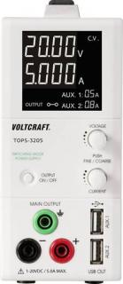 Laboratorní zdroj s nastavitelným napětím VOLTCRAFT TOPS-3205, 1 - 20 V/DC, 0.25 - 5 A, 100 W