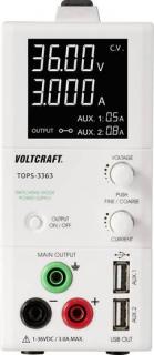 Laboratorní zdroj s nastavitelným napětím VOLTCRAFT TOPS-3363, 1 - 36 V/DC, 0.25 - 3 A, 100 W