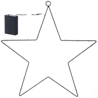 LED vánoční hvězda kovová, 3× AA, teplá bílá, časovač | ZY1962