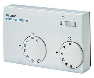 Mechanický hygrostat a termostat Eberle HYG-E 7001, 10 až 35 °C, bílá