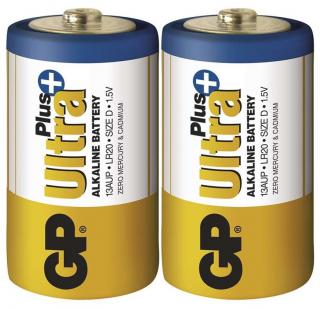 Monočlánková alkalická baterie D - GP Ultra Plus Alkaline | B1741 | 2 kusy