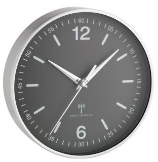 Nástěnné DCF hodiny TFA 60.3503.10; Ø 195 mm; šedý ceferník