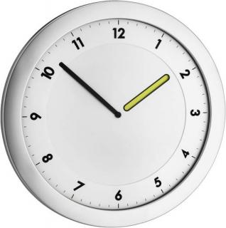 Quartz nástěnné hodiny TFA 60.3027.54, Ø 28 cm, kovová stříbrná
