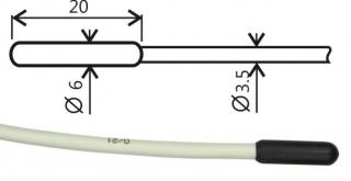 SN200 | Pt1000TR160/0, teplotní sonda, kabel 2 m