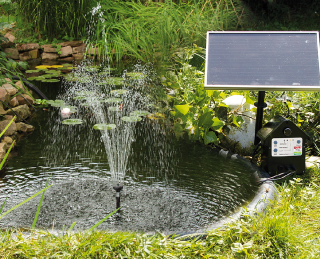 Solární zahradní fontána s akumulátorem a LED osvětlením; T.I.P. SPS250/6; 250 l/h; 1,2 m