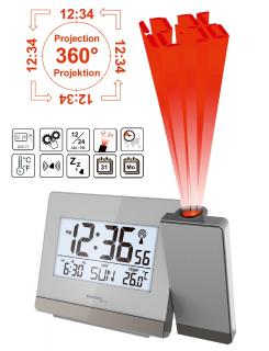 Techno Line WT538 | Digitální budík s projekcí času | stříbrná