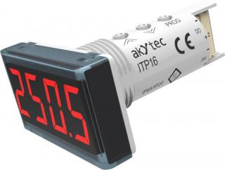 Teplotní panelový měřič Akytec, ITP16, vstup pro termočlánky a RTD, červená