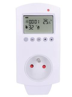 Termostaticky spínaná zásuvka DT40 | zásuvkový termostat | 230V/16A | režim vytápění nebo chlazení
