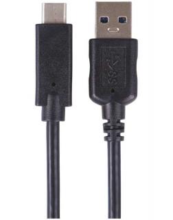 USB kabel 3.0 A/M - USB 3.1 C/M 1m černý, Quick charge | SM7021BL