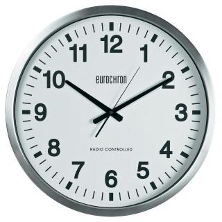 Velké nástěnné DCF hodiny Eurochron EFWU 9000, Ø 50,7×6,3 cm, stříbrná